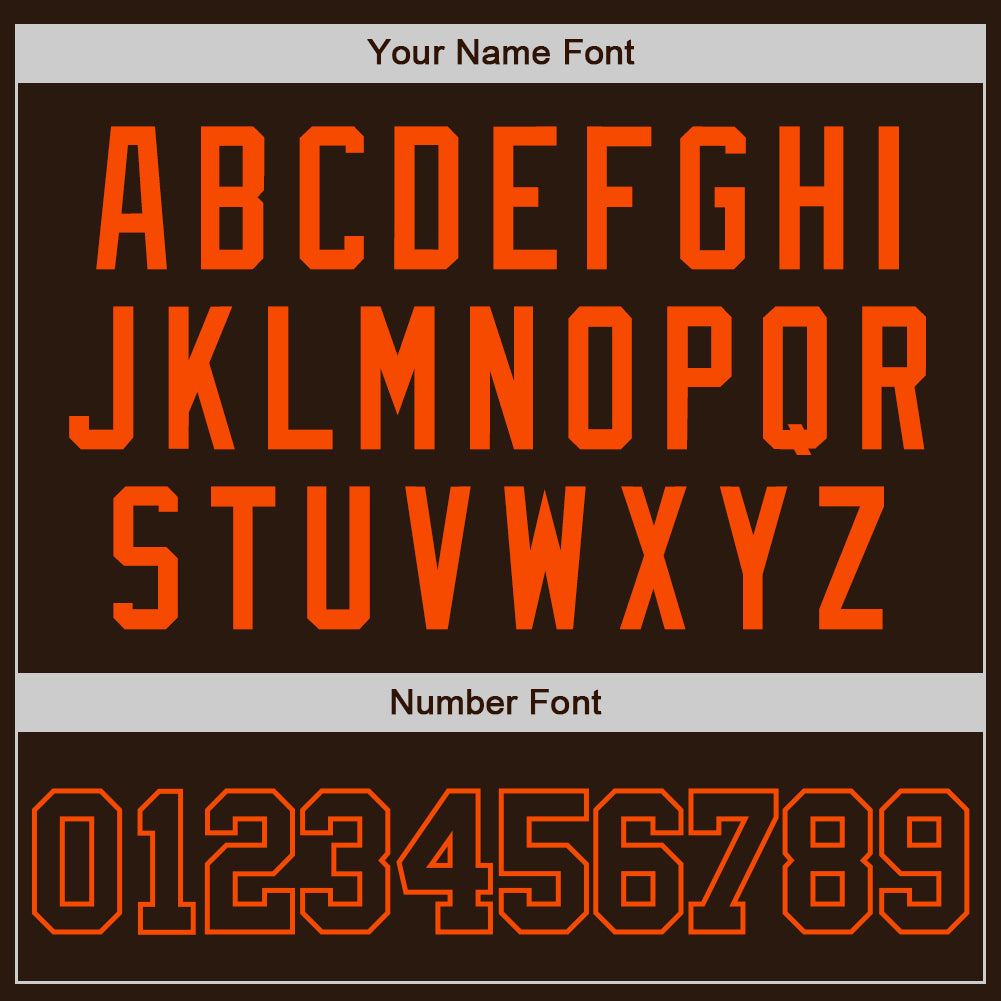 Custom Brown Brown-Orange Authentic Baseball Jersey view 5