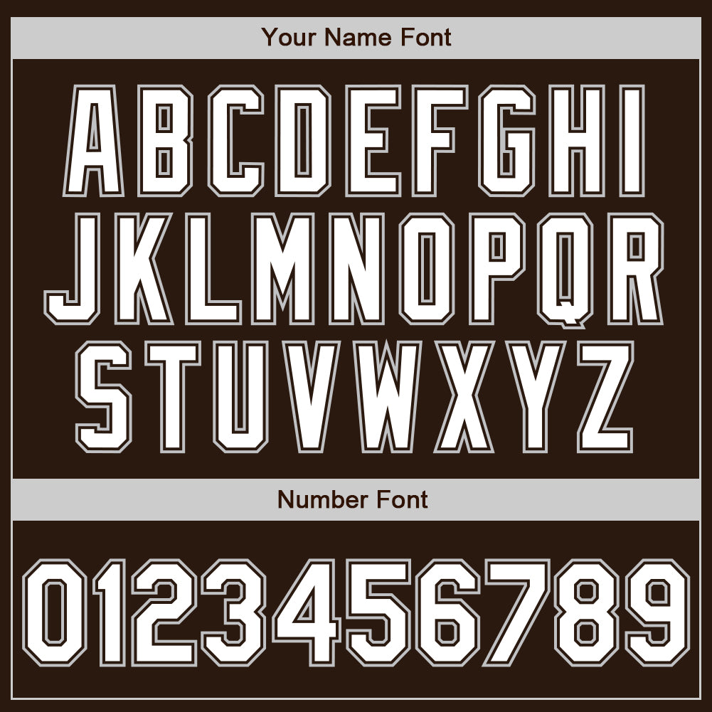 Custom Brown White-Gray Authentic Baseball Jersey view 5