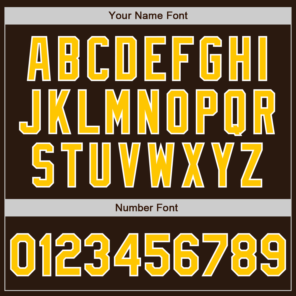 Custom Brown White Pinstripe Gold Authentic Baseball Jersey view 5