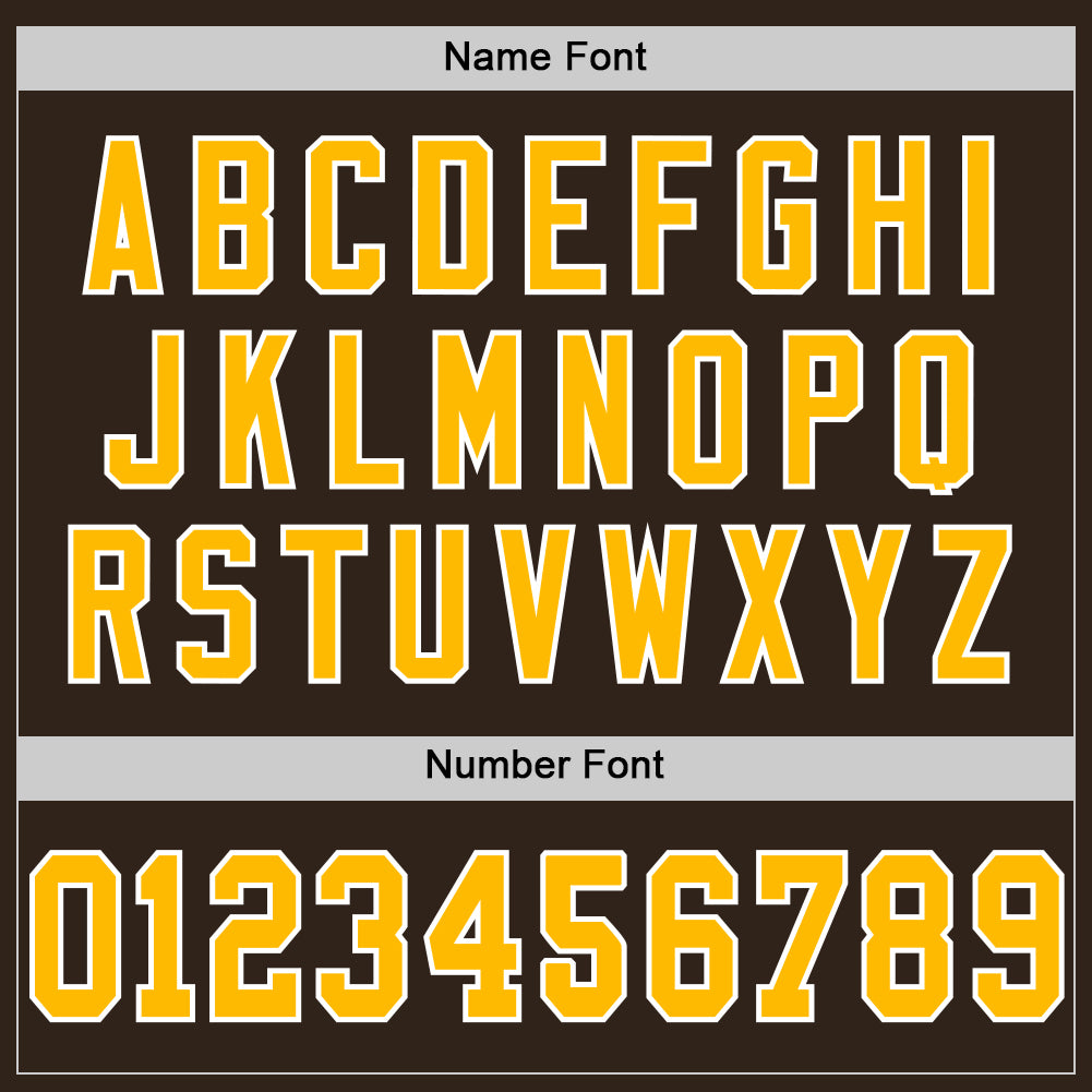 Custom Brown Gold-White Mesh Authentic Throwback Football Jersey view 4