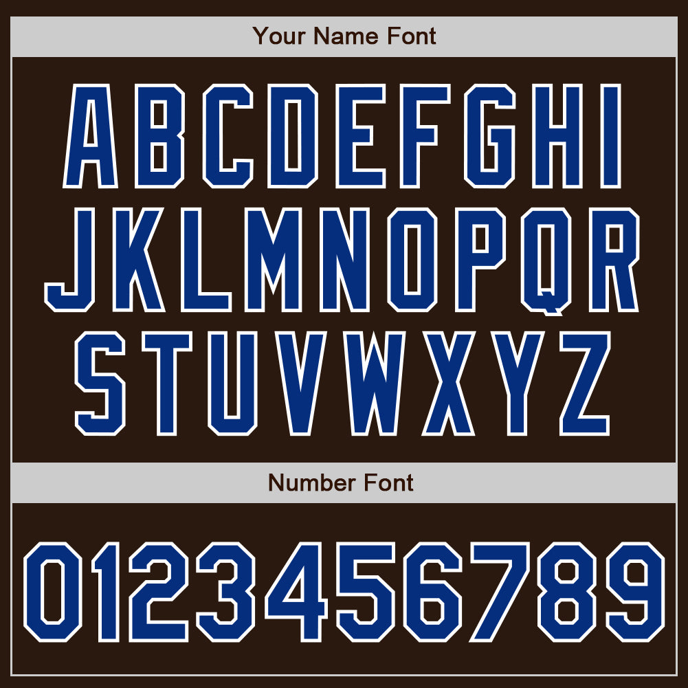 Custom Brown Royal-White Authentic Baseball Jersey view 5