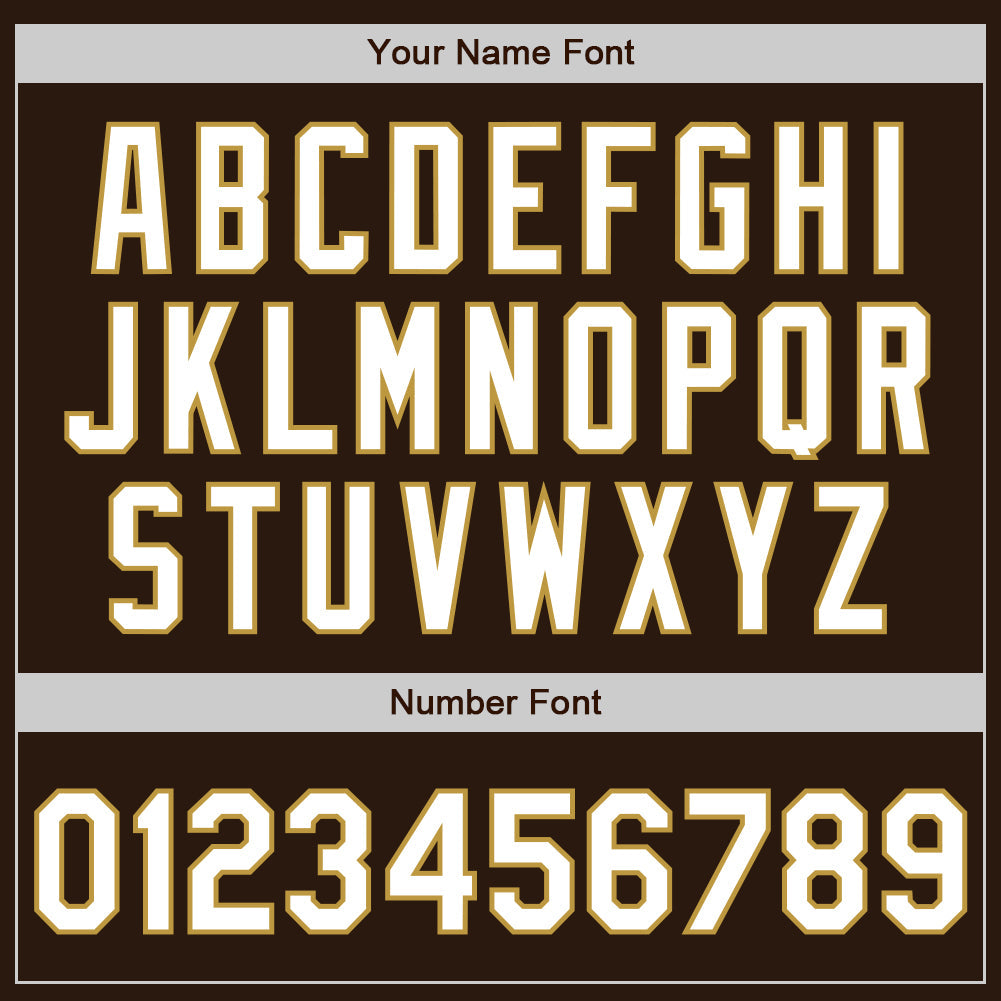 Custom Stitched Brown White-Old Gold Baseball Pullover Sweatshirt Hoodie view 4