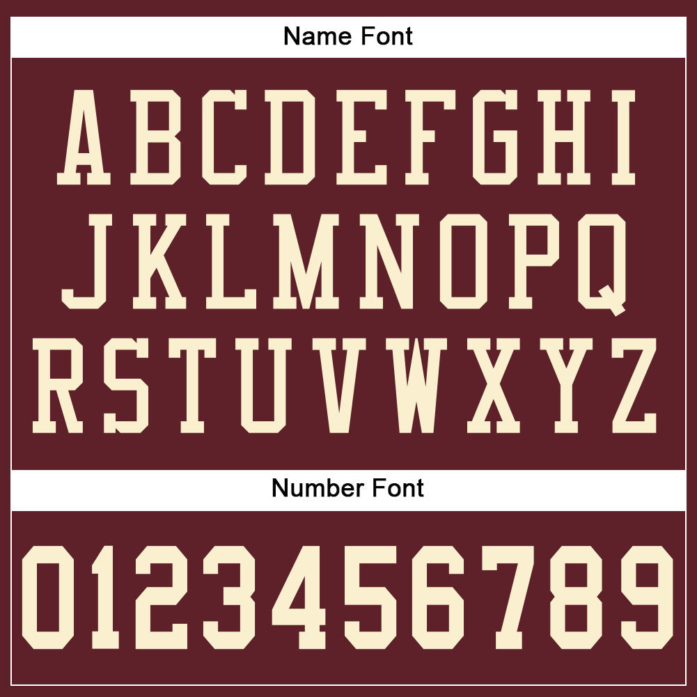 Custom Burgundy Cream Mesh Authentic Football Jersey view 4