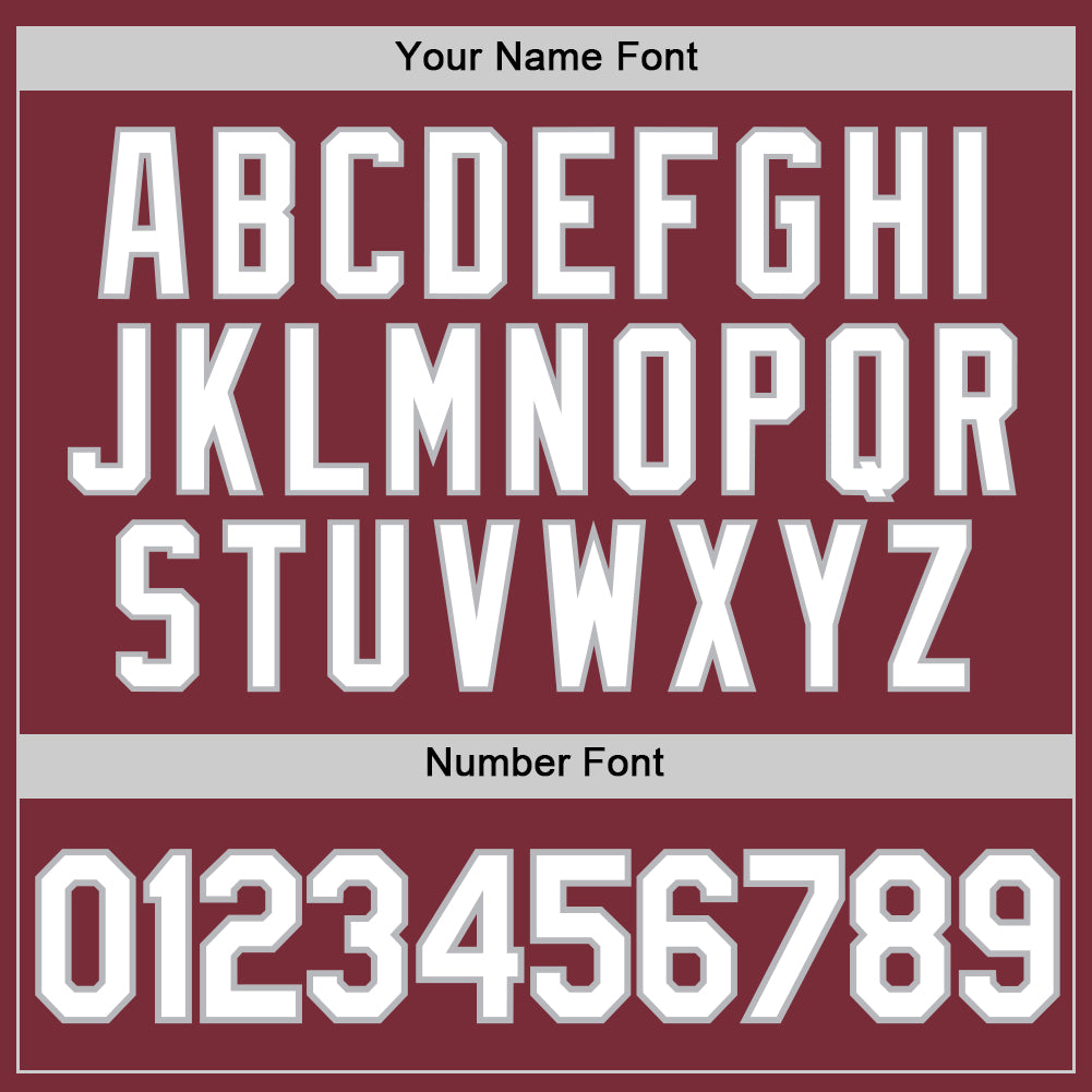 Custom Burgundy White-Gray Authentic Baseball Jersey view 6