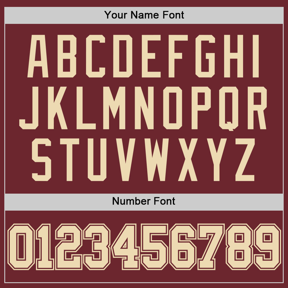 Custom Burgundy Cream Authentic Basketball Jersey view 4