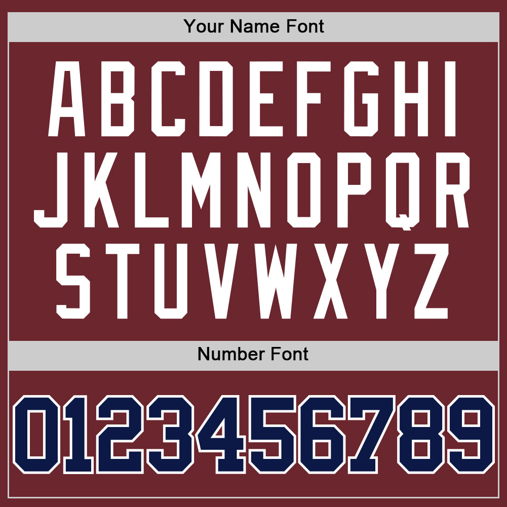 Custom Burgundy Navy-White Authentic Basketball Jersey view 4