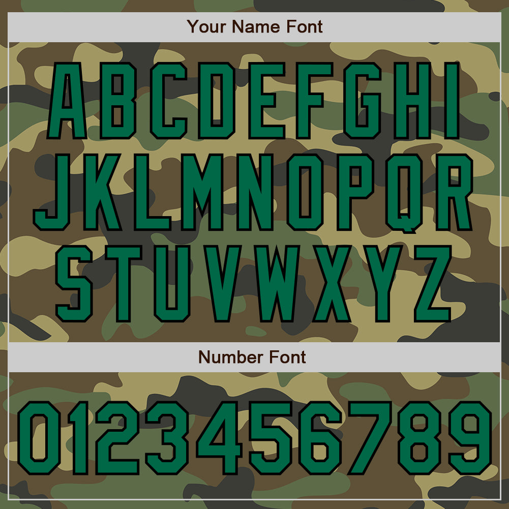 Custom Camo Kelly Green-Black Authentic Salute To Service Baseball Jersey view 5