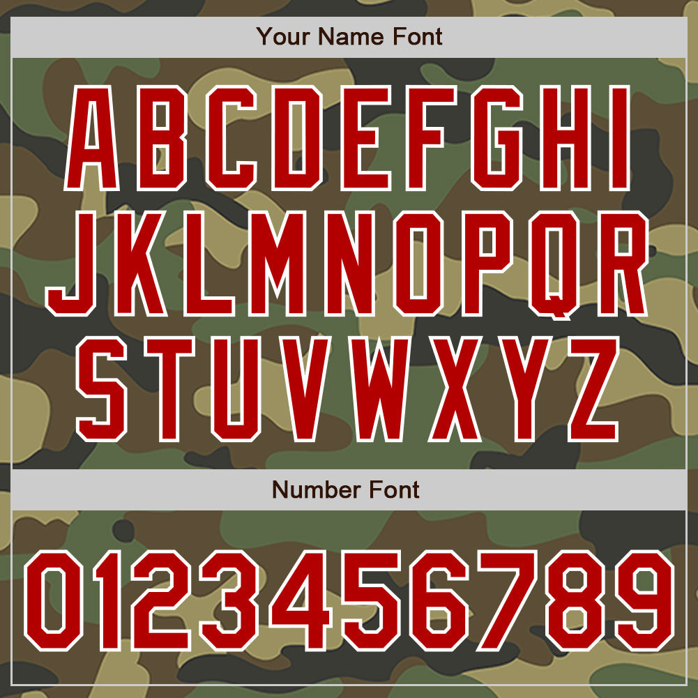 Custom Camo Red-White Authentic Salute To Service Baseball Jersey view 5