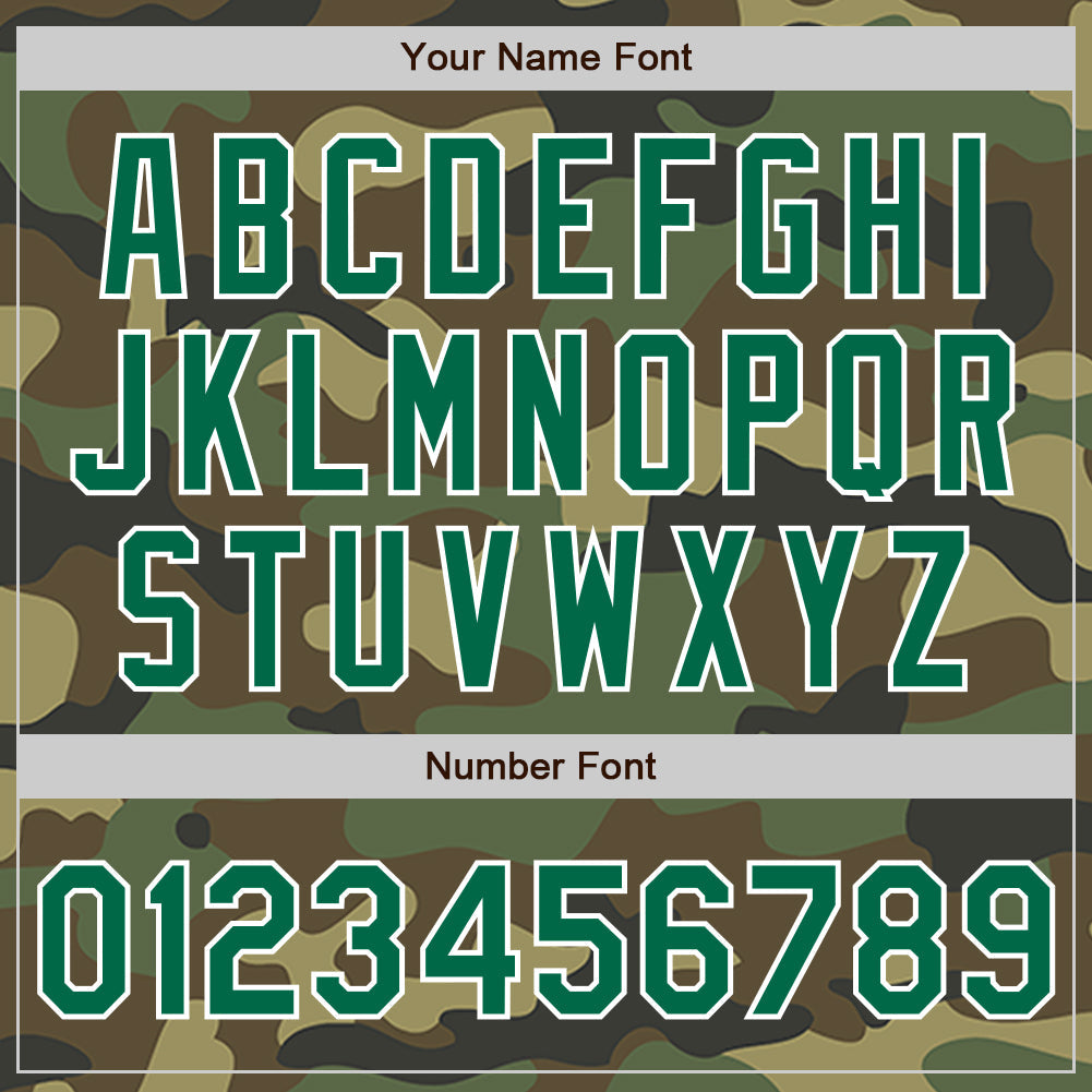 Custom Camo Kelly Green-White Authentic Salute To Service Baseball Jersey view 5