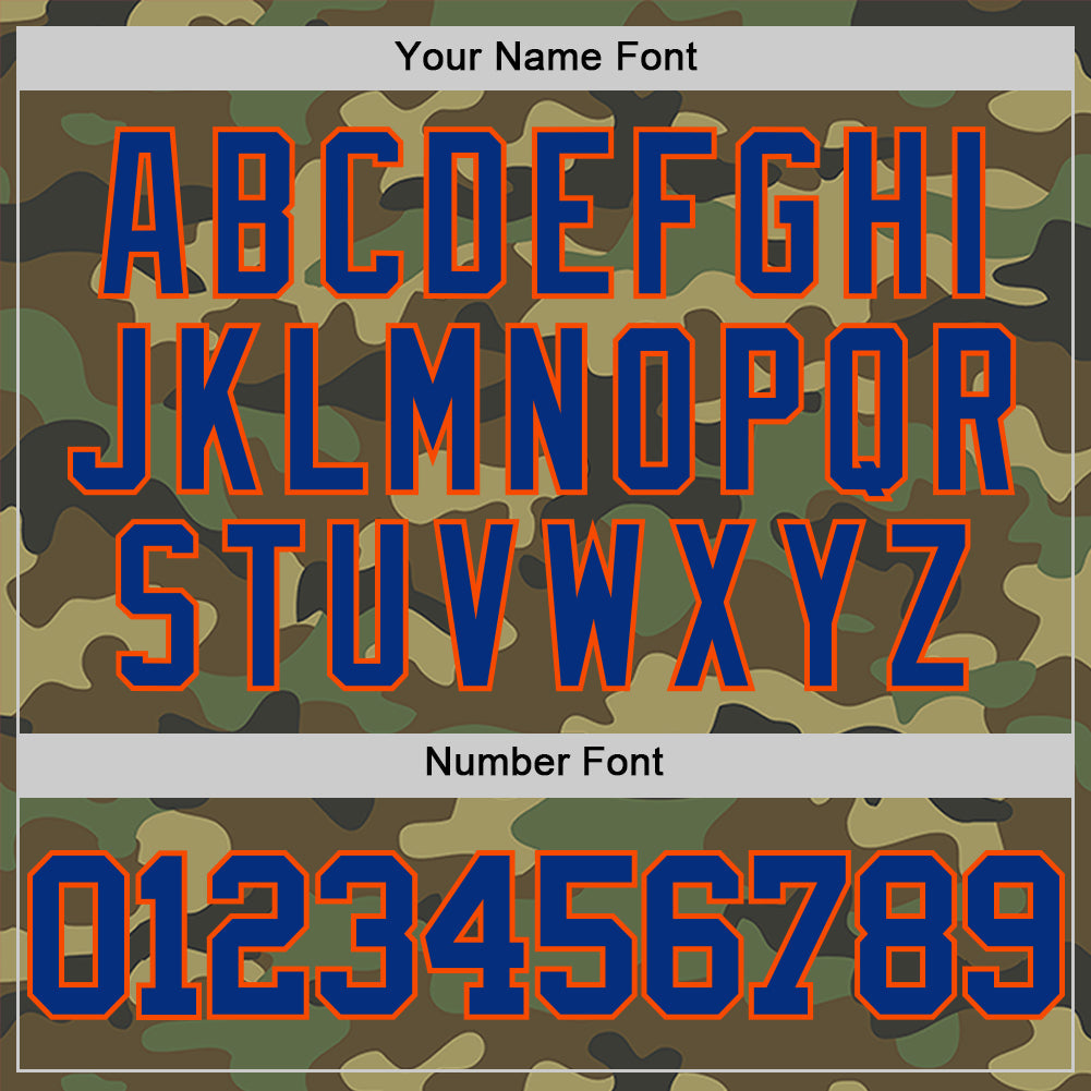 Custom Camo Royal-Orange Authentic Salute To Service Basketball Jersey view 4