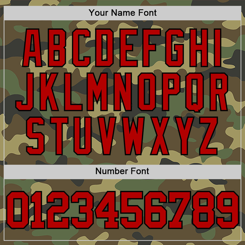 Custom Camo Red-Black Authentic Salute To Service Basketball Jersey view 4