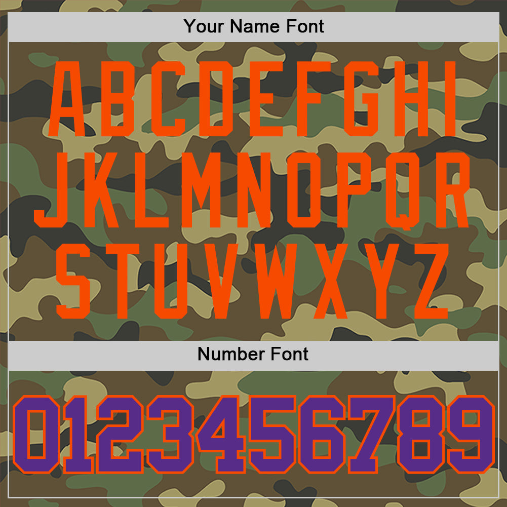 Custom Camo Purple-Orange Authentic Salute To Service Basketball Jersey view 4