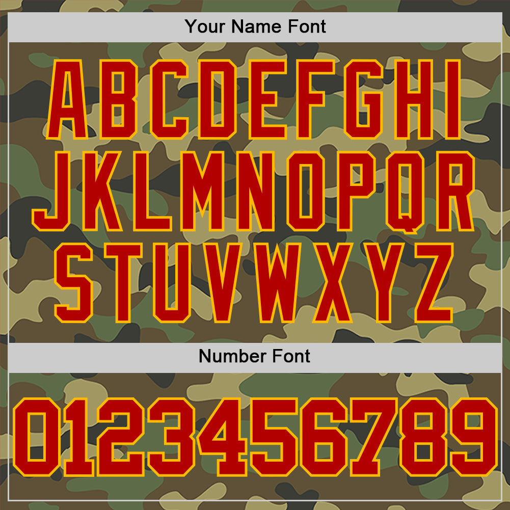 Custom Camo Red-Gold Authentic Salute To Service Basketball Jersey view 4