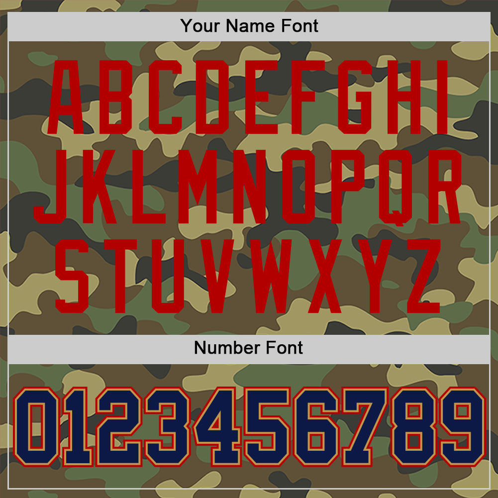 Custom Camo Navy Old Gold-Red Authentic Salute To Service Basketball Jersey view 4