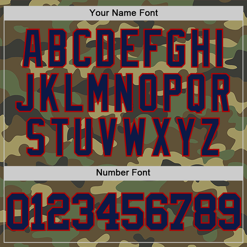 Custom Camo Navy-Red Authentic Salute To Service Basketball Jersey view 4