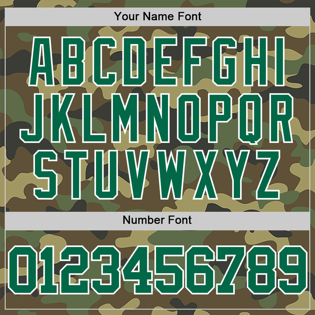 Custom Camo Kelly Green-White Authentic Salute To Service Basketball Jersey view 4