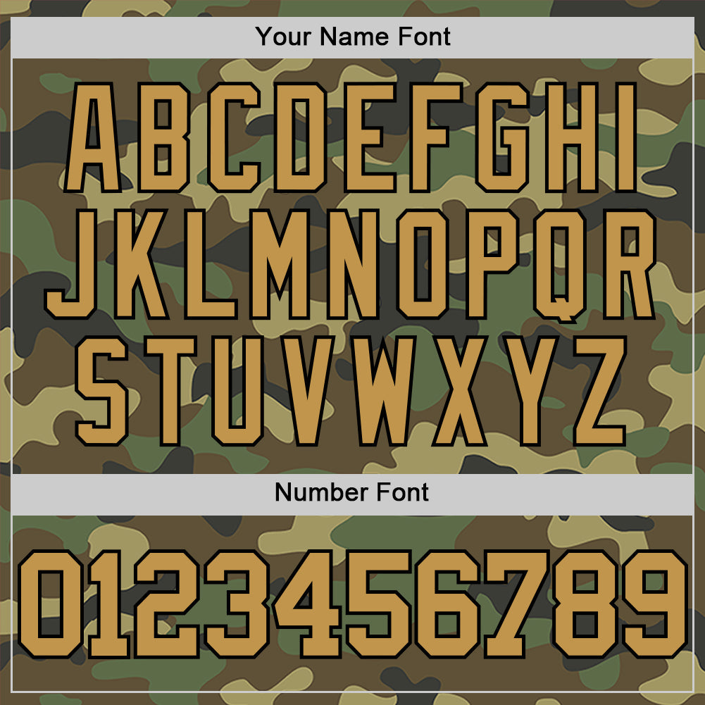 Custom Camo Old Gold-Black Authentic Salute To Service Basketball Jersey view 4