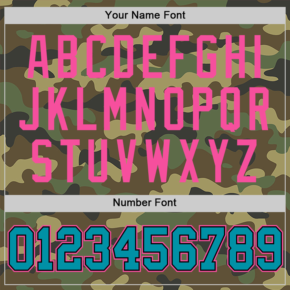 Custom Camo Teal Black-Pink Authentic Salute To Service Basketball Jersey view 4
