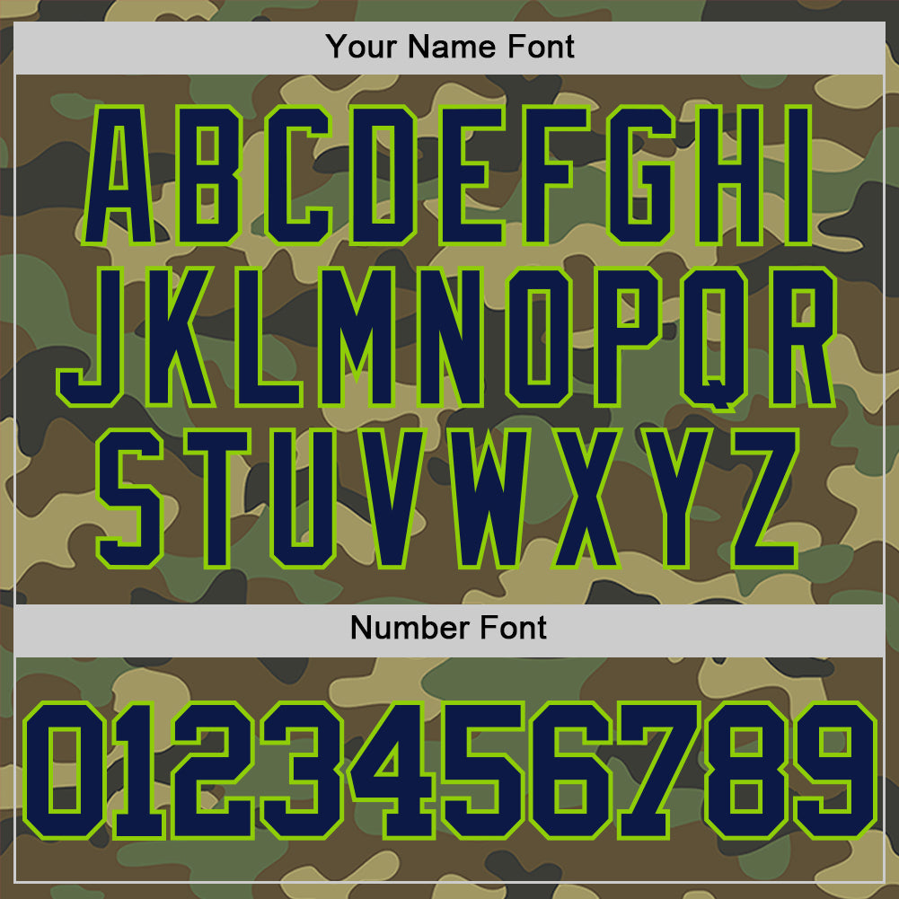 Custom Camo Navy-Neon Green Authentic Salute To Service Basketball Jersey view 4