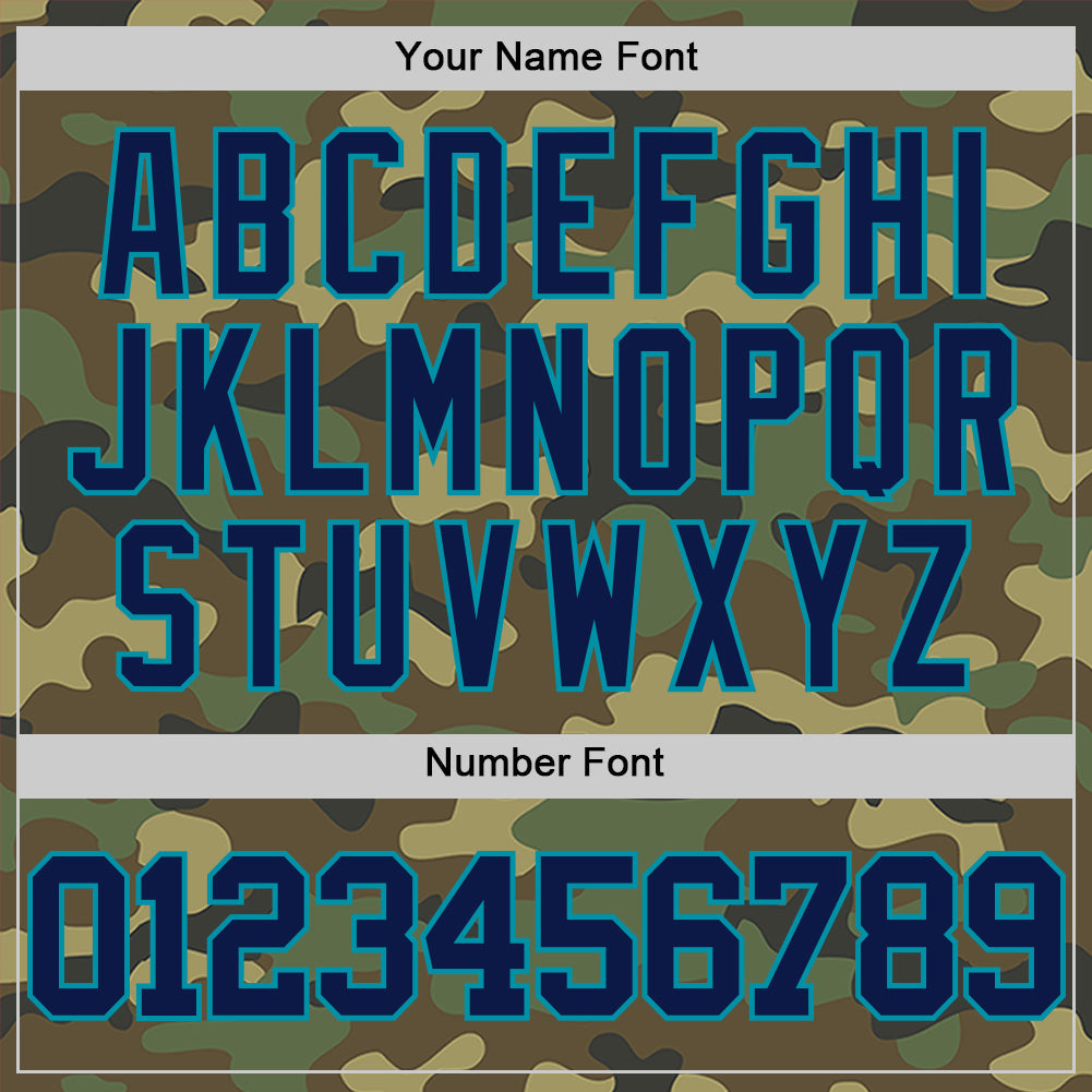 Custom Camo Navy-Teal Authentic Salute To Service Basketball Jersey view 4