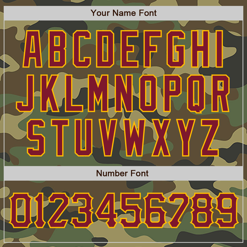 Custom Camo Crimson-Gold Authentic Salute To Service Baseball Jersey view 5