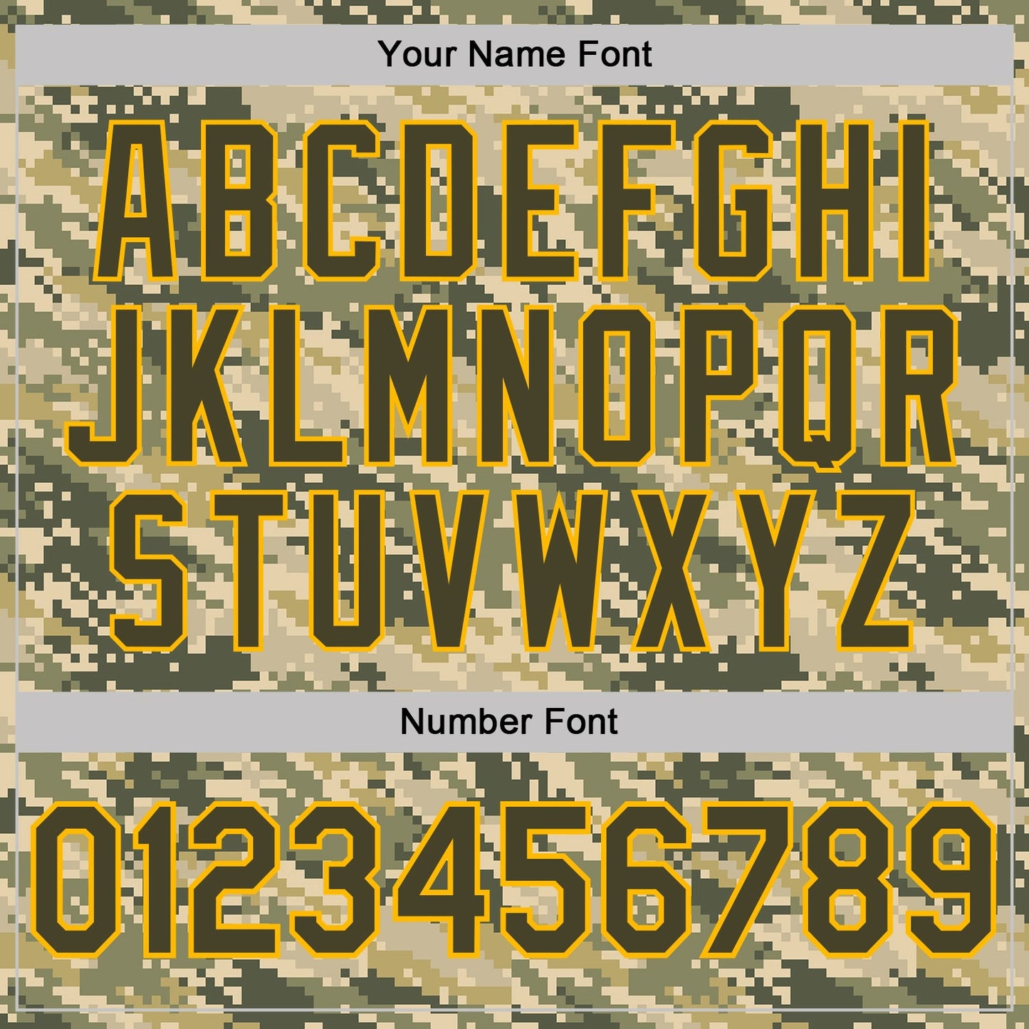 Custom Camo Olive-Gold Desert Digital Camouflage Pixel Salute To Service Performance T-Shirt view 4