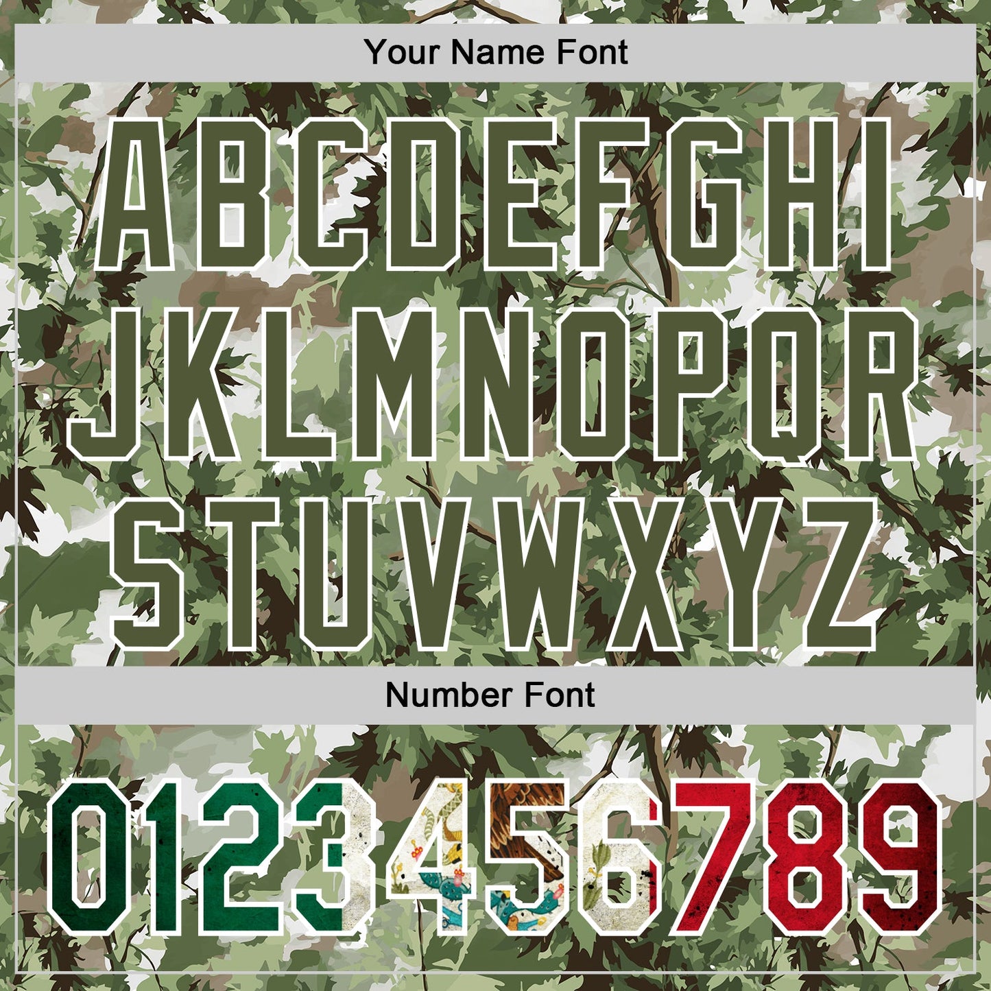 Custom Camo Vintage Mexican Flag White-Olive Woodland Forest Tactical Camouflage Outdoor Leaf Authentic Baseball Jersey view 5