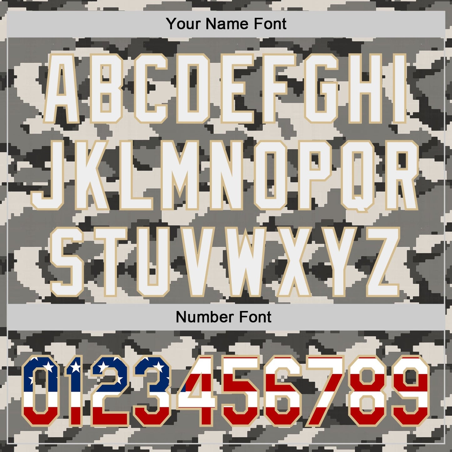 Custom Camo USA Flag Vegas Gold-White Digital Camouflage Authentic Baseball Jersey view 5