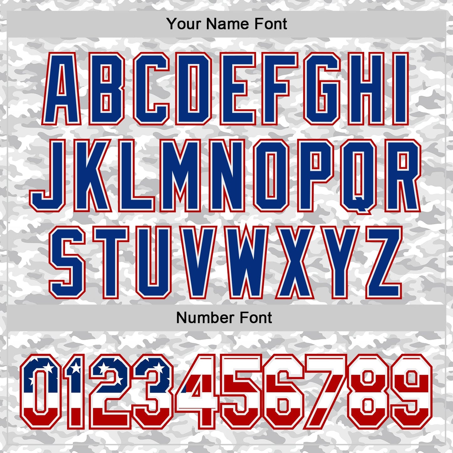 Custom Camo USA Flag White Red-Royal Urban Gray Camouflage Authentic Baseball Jersey view 5