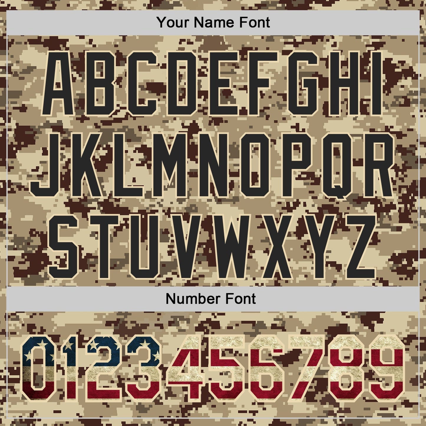 Custom Camo Vintage USA Flag Cream-Black Digital Camouflage Authentic Baseball Jersey view 5