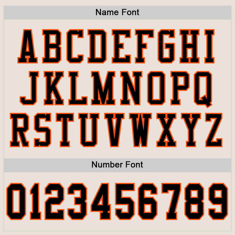 Custom Cream Black-Orange Mesh Authentic Football Jersey view 4