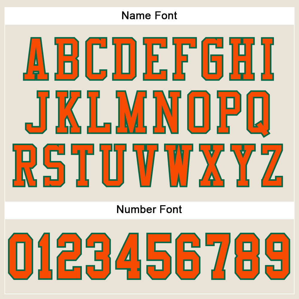Custom Cream Orange-Kelly Green Mesh Authentic Football Jersey view 4