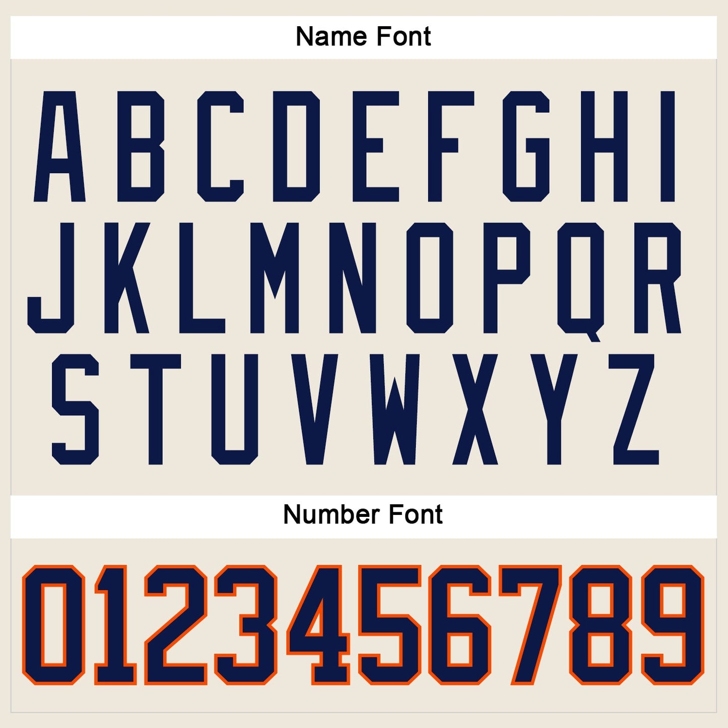 Custom Cream Navy-Orange Hockey Jersey view 5