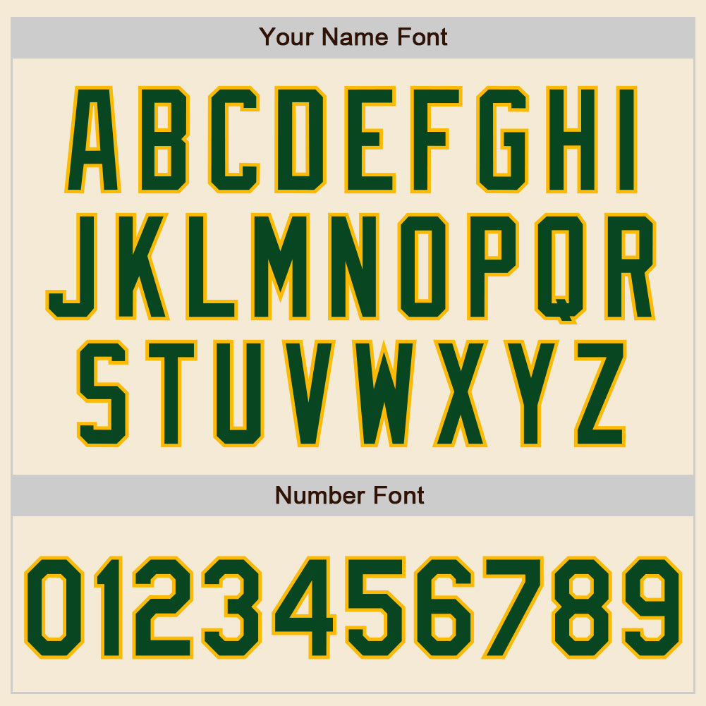 Custom Cream Green-Gold Authentic Baseball Jersey view 8