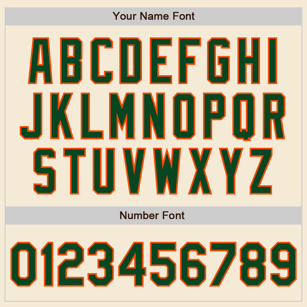 Custom Cream Green-Orange Authentic Baseball Jersey view 8