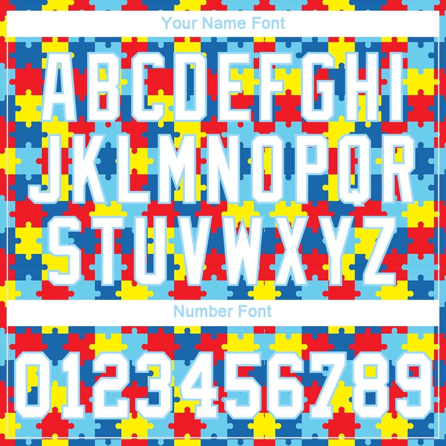 Custom Women's Autism Supporter Awareness Puzzle Pieces White-Light Blue 3D V-Neck Cropped Baseball Jersey view 5