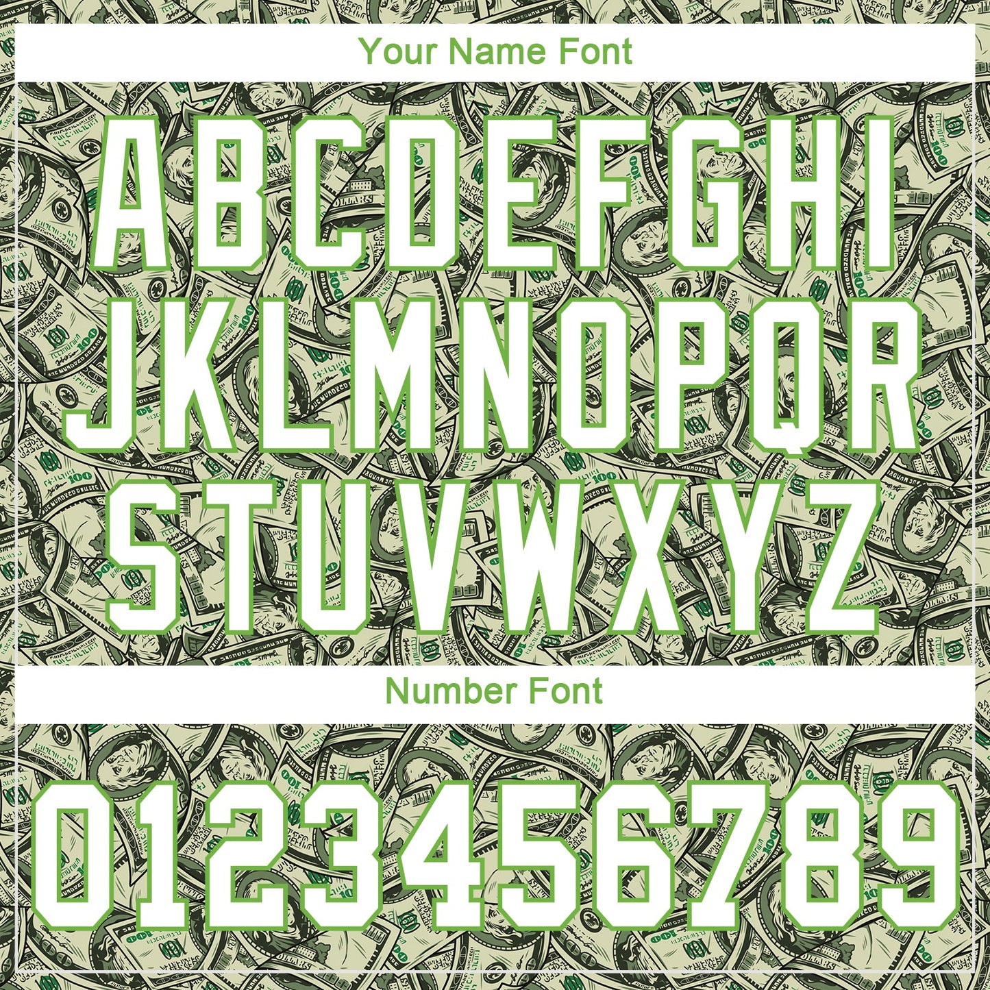 Custom Women's Green White-Neon Green Dollar 3D V-Neck Cropped Baseball Jersey view 5