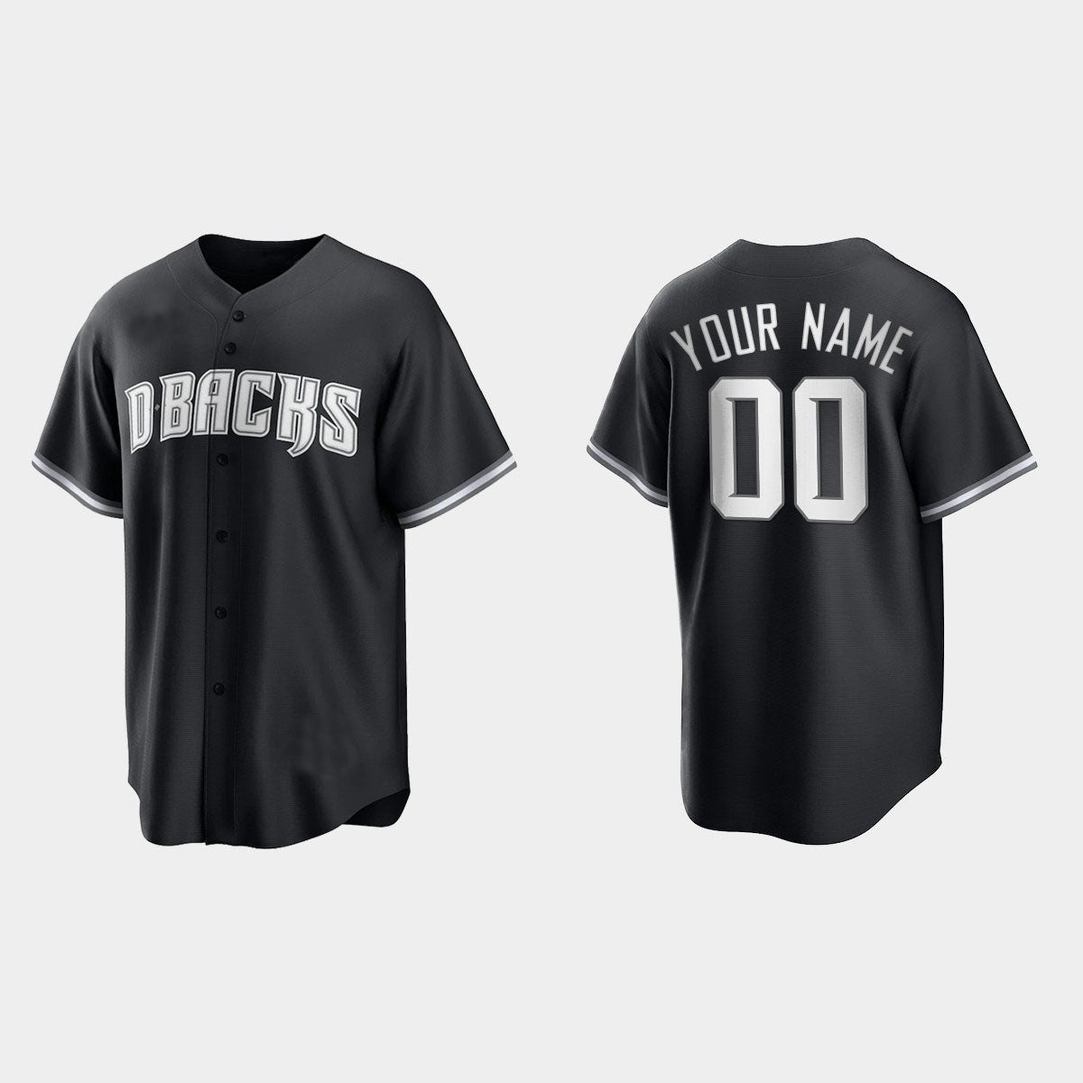 Fashion Custom Black White A.Diamondback 2022 Stitched Jersey - Main View