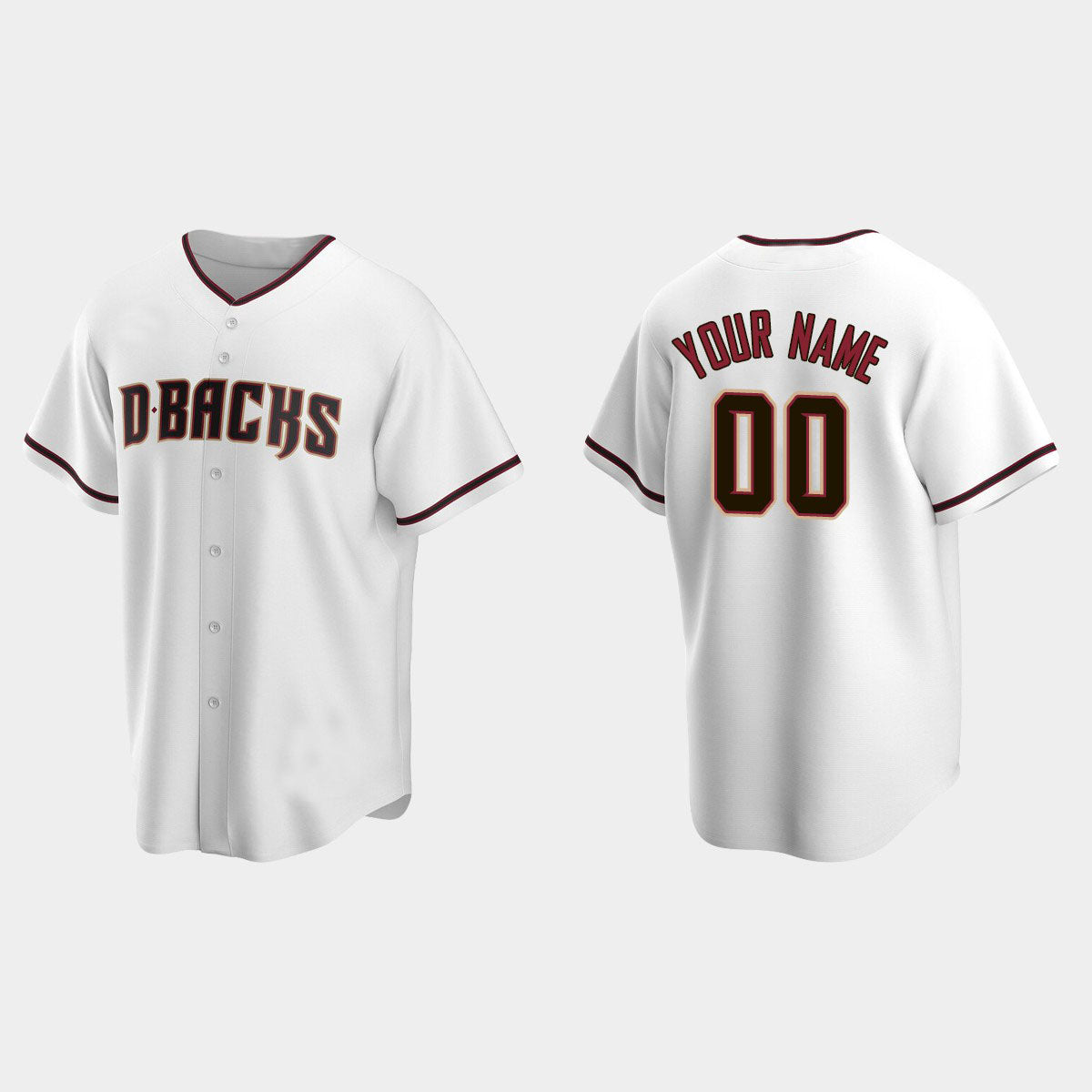 Custom Men Youth Women A.Diamondback White Stitched Baseball Jersey - Main View