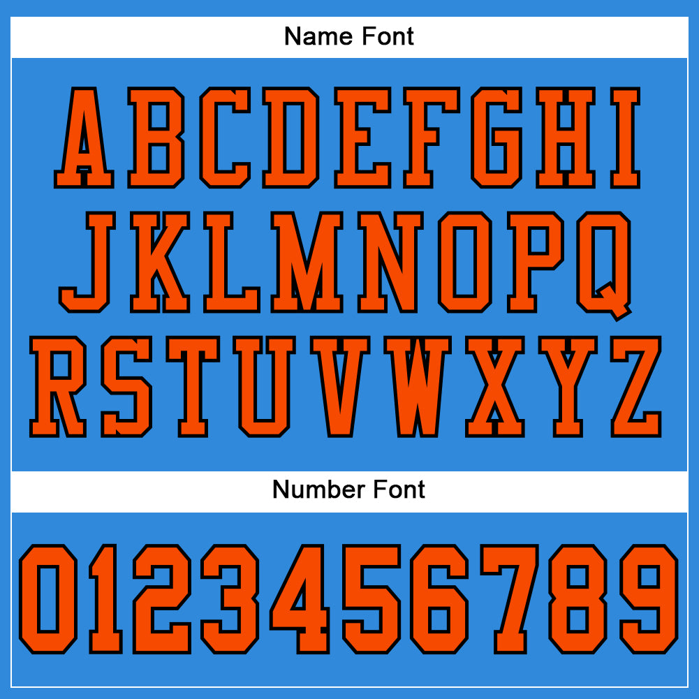 Custom Powder Blue Orange-Black Mesh Authentic Football Jersey view 4