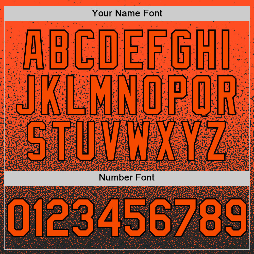 Custom Orange Black Authentic Fade Fashion Baseball Jersey view 5