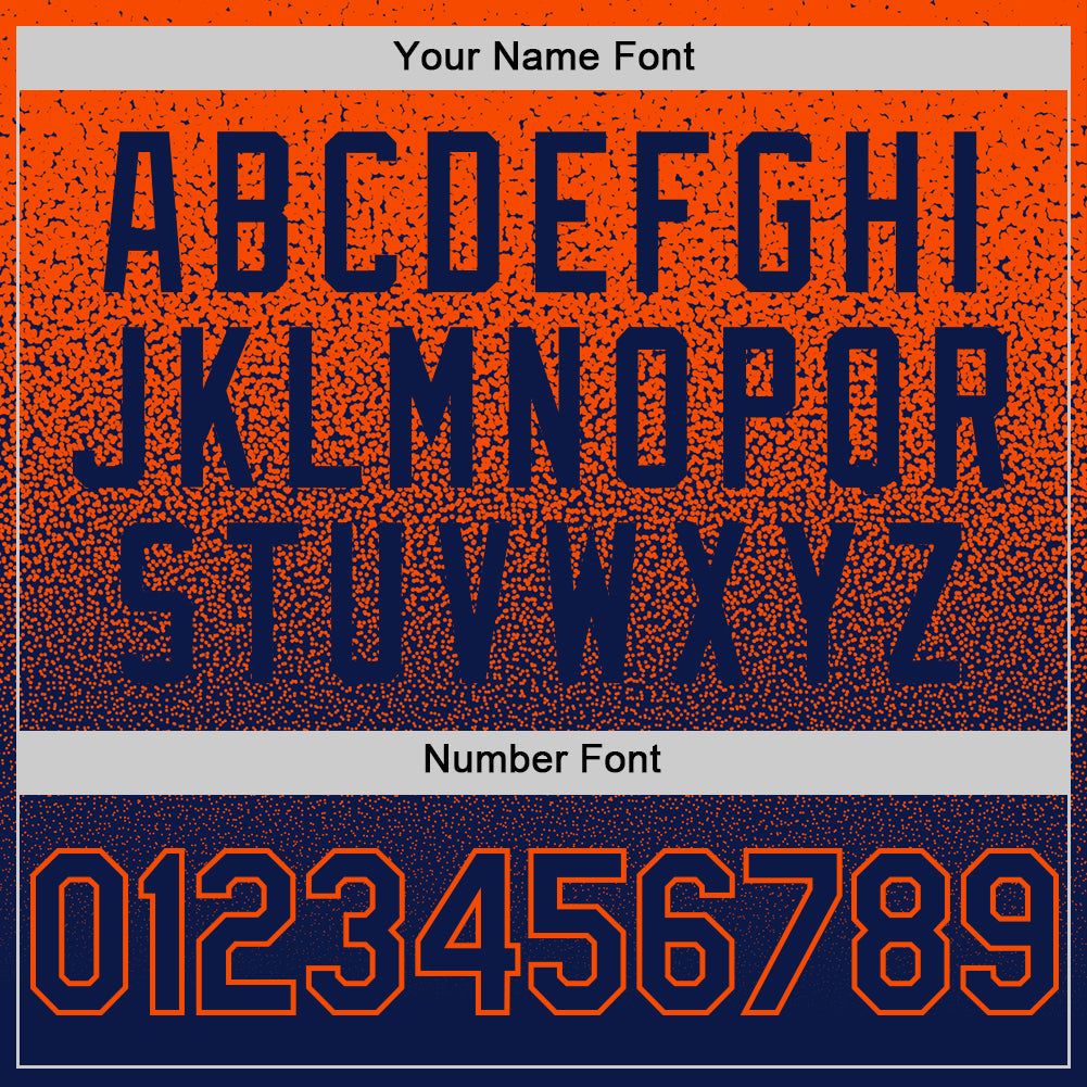 Custom Orange Navy Authentic Fade Fashion Baseball Jersey view 5