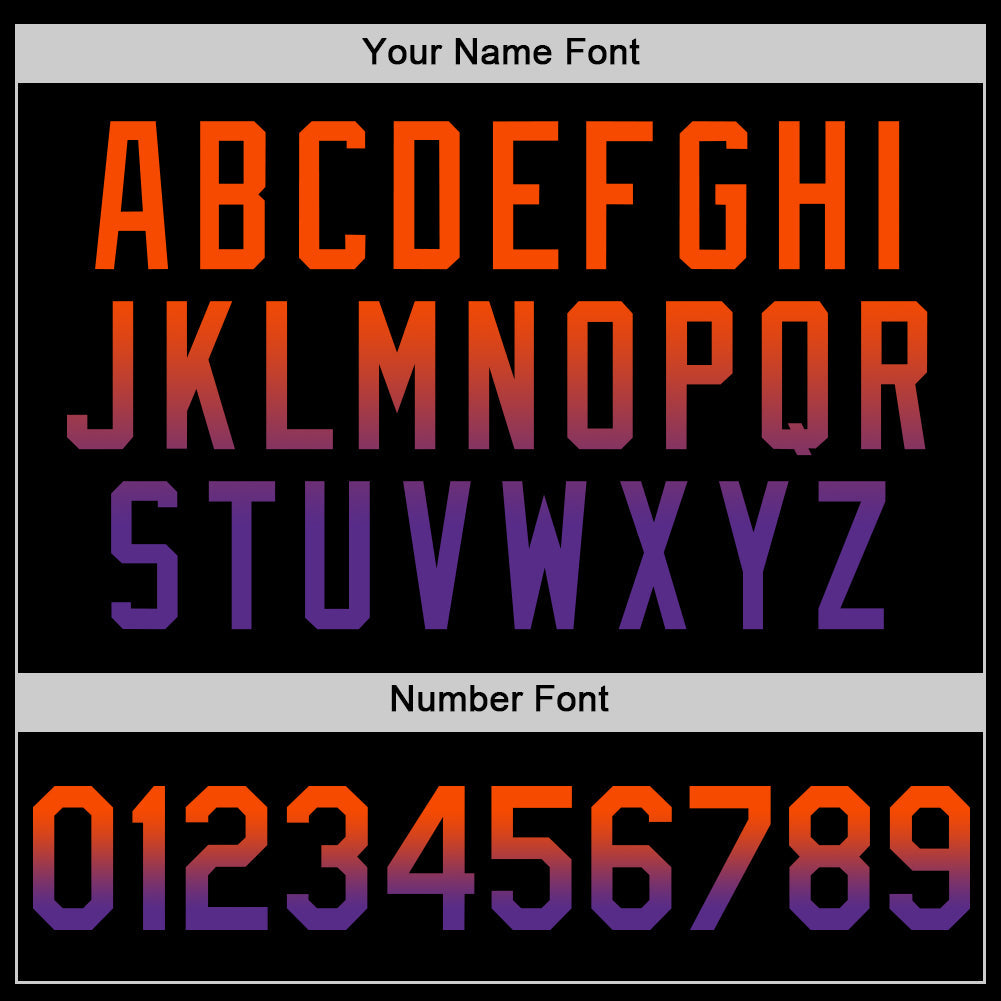 Custom Black Orange-Purple Authentic Fade Fashion Baseball Jersey view 5