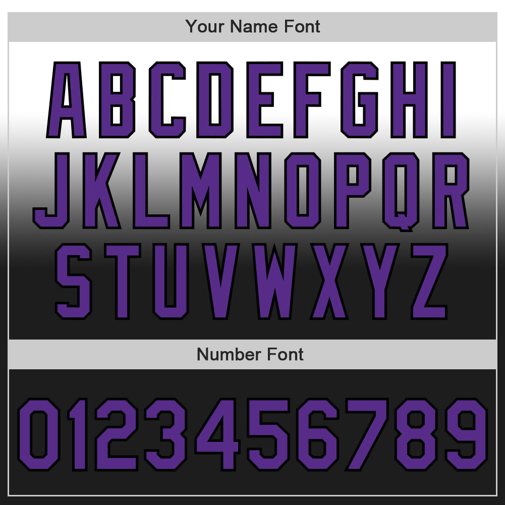 Custom White Purple-Black Authentic Fade Fashion Baseball Jersey view 5