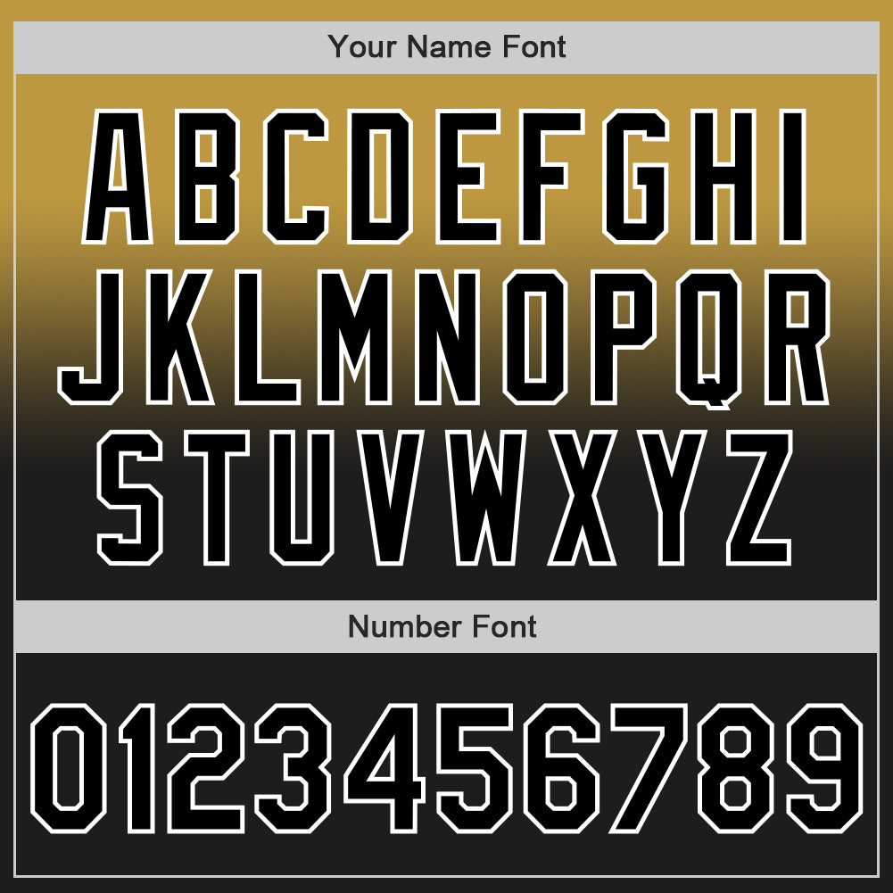 Custom Old Gold Black-White Authentic Fade Fashion Baseball Jersey view 5