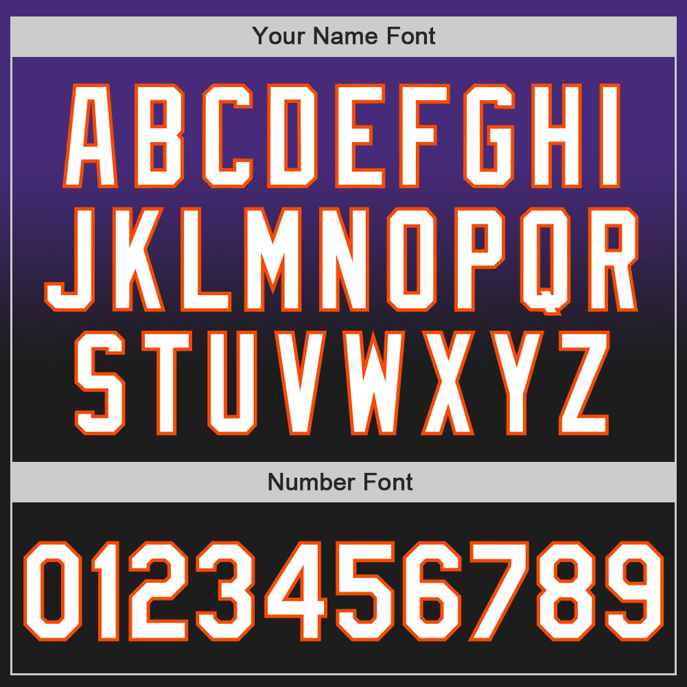 Custom Purple Black-Orange Authentic Fade Fashion Baseball Jersey view 5