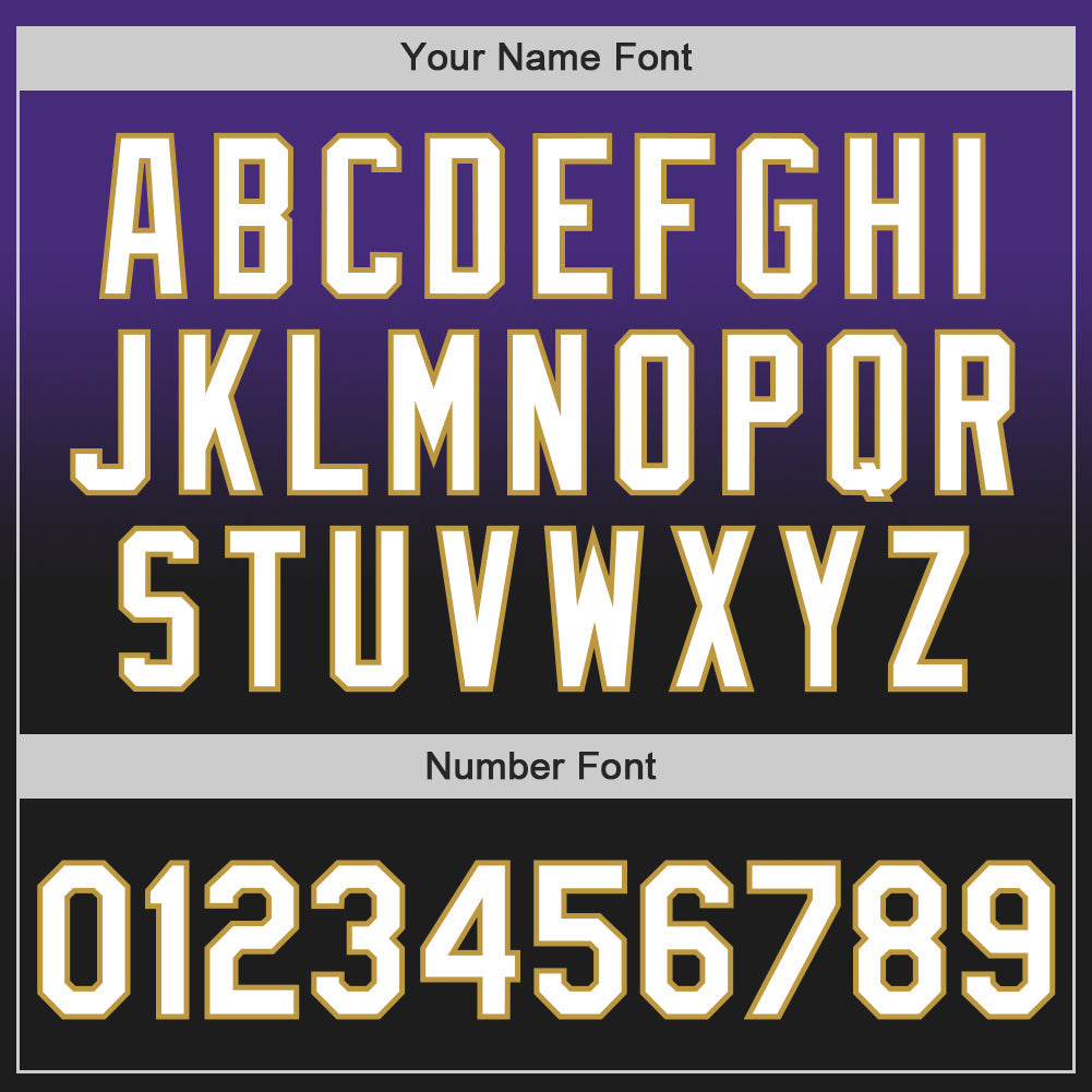 Custom Purple Black-Old Gold Authentic Fade Fashion Baseball Jersey view 5