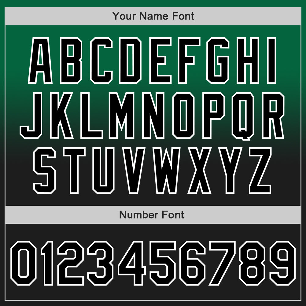 Custom Kelly Green Black-White Authentic Fade Fashion Baseball Jersey view 5