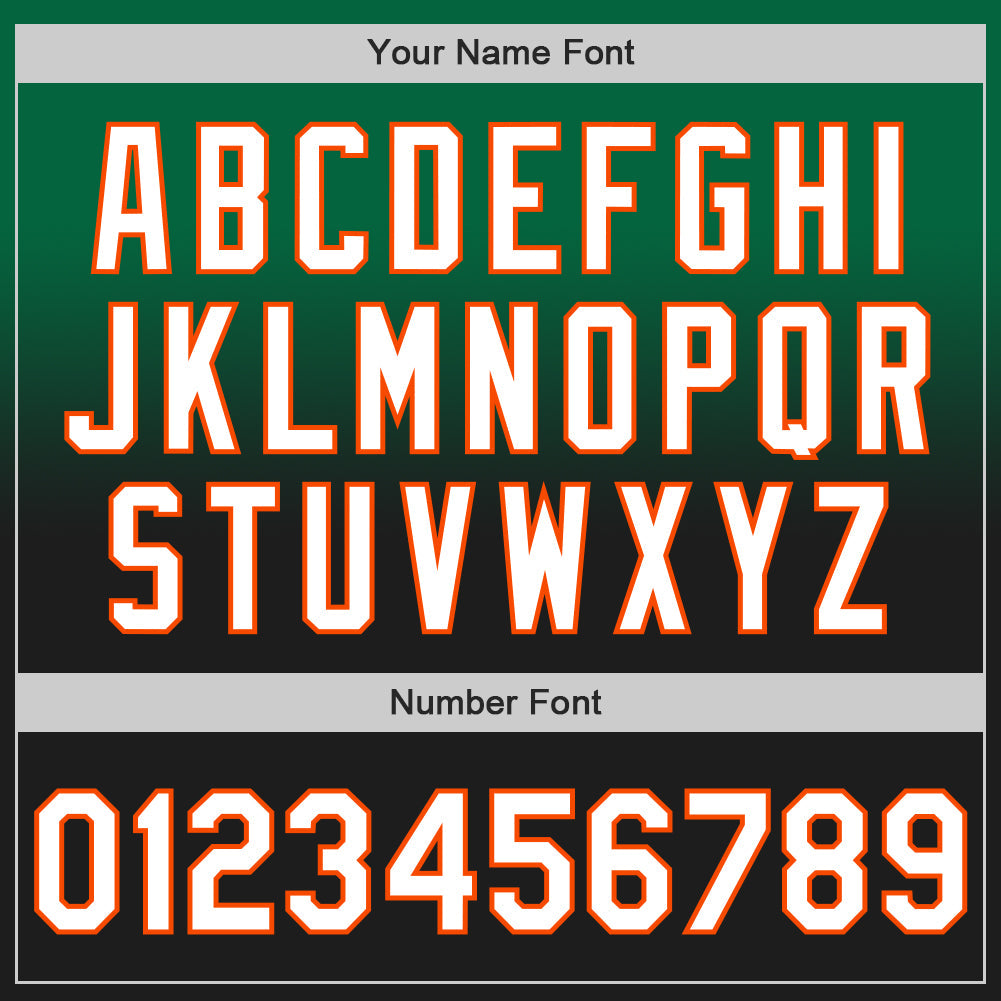 Custom Kelly Green Black-Orange Authentic Fade Fashion Baseball Jersey view 5