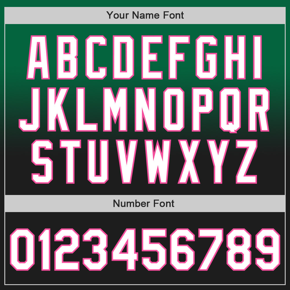 Custom Kelly Green Black-Pink Authentic Fade Fashion Baseball Jersey view 5